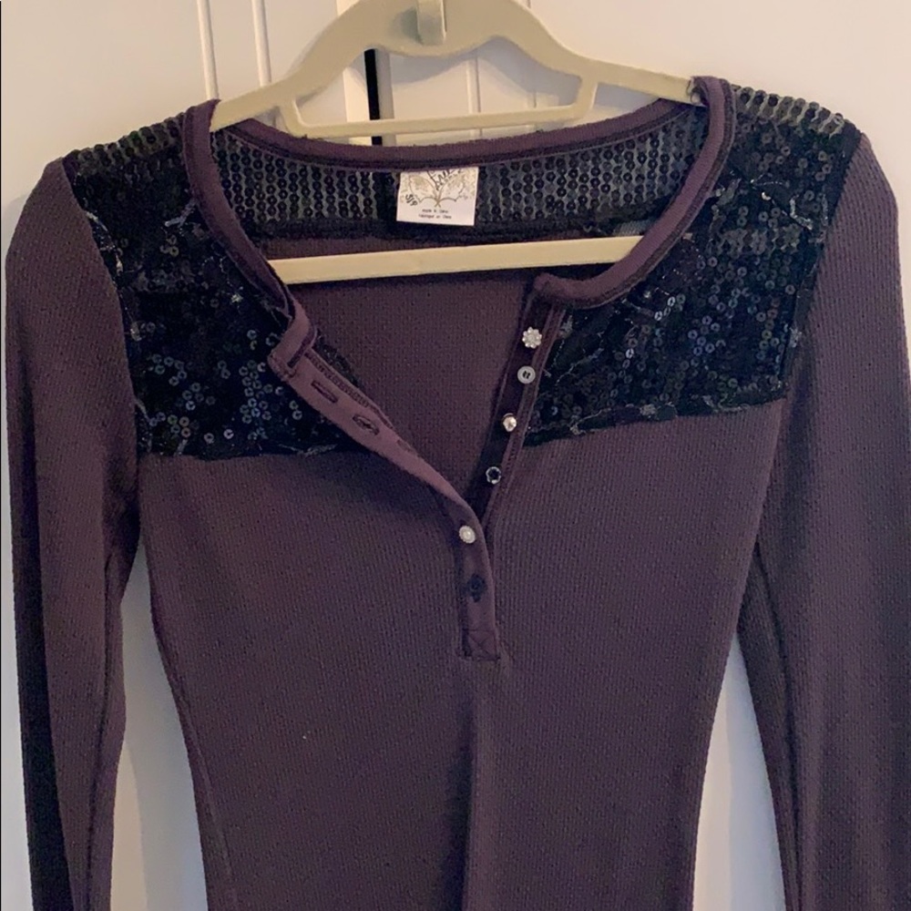 Free People Thermal with embellishment